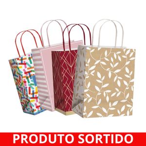 Sacola Papel 26x19,5 com Alça Estampa Sortida 0341 Cromus - UN