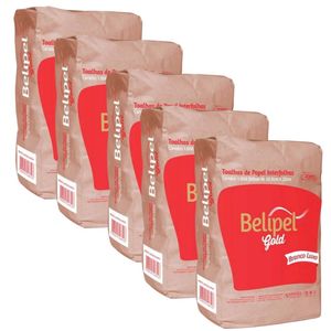 Kit Papel Toalha Interfolhado Branco 20,5 x 20cm Gold A1 Belipel - 5000 Folhas