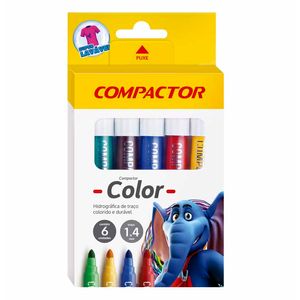 Pincel Compactor Color Estojo com 6 Cores 8300 Compactor - EST