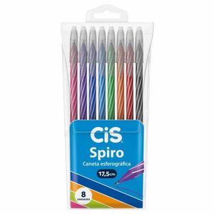 Caneta Esferográfica 0,7 mm Spiro Cores 1140 Cis - 8UN