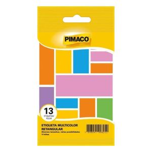 Etiqueta Adesiva Multicolor Retangular Arco-íris 0888 Pimaco - 5FL