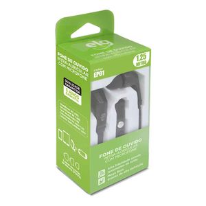 Fone de Ouvido com Microfone Preto Ep01 Elg - UN