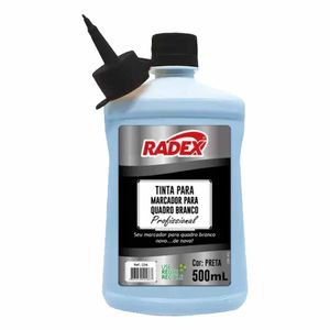 Kit 12 Pincel Marcador para Quadro Branco Recarregável Preto + Refil Tinta para Marcador Quadro Branco Preto 500ml Radex