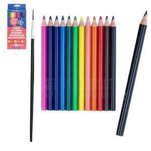 Lápis de Cor com 12 Cores Aquarelável Triangular Madeira 2242 Futuro - EST