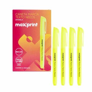 Caneta Marca Texto Needs Amarelo 0136 Maxprint - 12UN