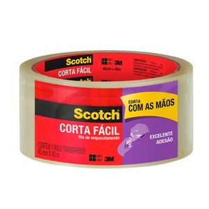 Fita Corta Fácil Scoth 45x40 Transparente PP 0855 3m - RL