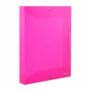 Pasta Plástica Aba Elástica A40 4cm Neon Rosa 1301 Plascony - UN