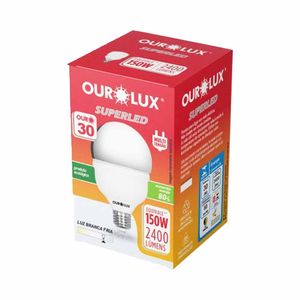 Lâmpada Led Bulbo 30W 6500K Branco Bivolt 20360 Ourolux - UN