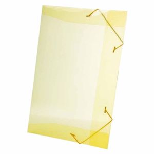 Pasta Plástica Aba Elástica Fina Amarelo A02 0310 Plascony - 10UN
