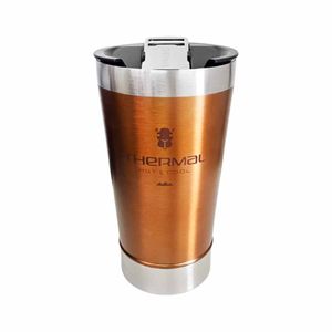 Copo Térmico com Tampa Thermal 473ml Dourado 36896 Thermal - UN