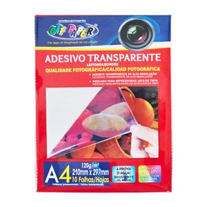 Papel Photo Adesivo Transparente A4 120g/m² 10448 Off paper - 10FL