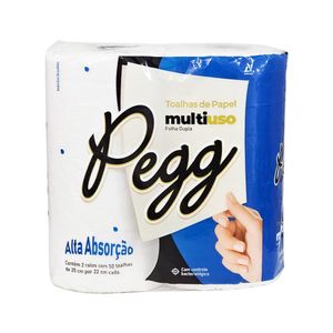 Papel Toalha Branco 20x22 com 50 Folhas 0125 Pegg - 2RL
