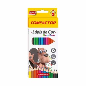 Lápis de Cor com 12 Cores Neo-Pen Sextavado 4000 Compactor - EST