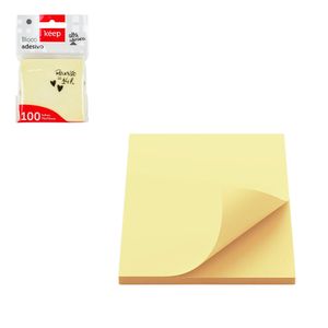 Bloco Adesivo 75x75 Amarelo 100 Folhas EI018 Keep - UN