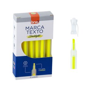 Caneta Marca Texto Fluorescente Amarelo 2201 Brw - 12UN
