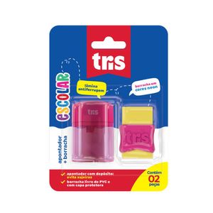 Apontador com Depósito + Borracha 1085 Tris - 2UN