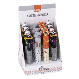 Caneta Esferográfica Gel 0,7mm Animais CA0510 Brw - 12UN