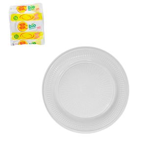 Prato Descartável 22cm Raso Branco 7710 Trik trik - 10UN
