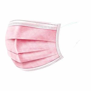 Máscara Descartável TNT Tripla Rosa Fort flex - 50UN