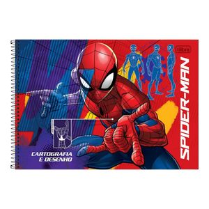 Caderno de Cartografia sem Seda Spider Man 80 Folhas 309184 Tilibra - 4UN
