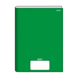 Caderno Capa Dura Universitário 96 Folhas Lisa Stiff Verde 6211 Jandaia - 5UN