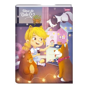 Caderno Brochura Capa Dura 1/4 80 Folhas Turma da Bela Sortido 71689 Jandaia - 5UN