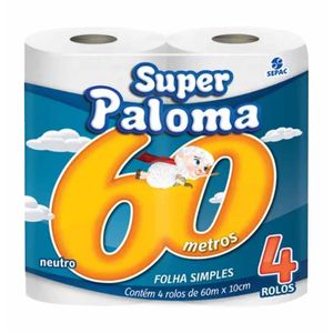 Papel Higiênico Paloma 60 metros Folha Simples 020111 Sepac - 4RL