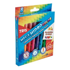 Caneta Hidrocor Mega com 8 Cores Frutis 7252 Tris - EST