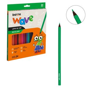 Lápis Cor com 24 Cores Sextavado Wave Reciclado 901705 Bazze - EST