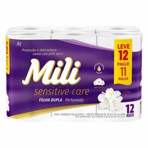 Papel Higiênico Bianco Perfumado Folha Dupla 30m Neutro 1589 Mili - 12RL
