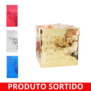 Caixa para Presente Quadrado 22x22cm Sortido 5969 Amigold - UN