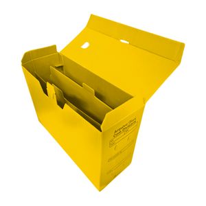 Arquivo Morto 35x25x13 com Divisória Amarelo 3806 Polibras - 5UN