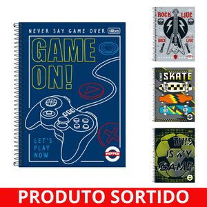 Caderno Universitário 1x1 80 Folhas Capa Dura Pepper Sortido 153648 Tilibra - 4UN