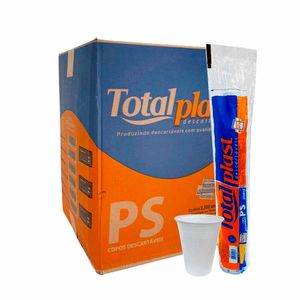 Caixa Copo Descartável 200ml Branco Água Totalplast - 2500 Unidades