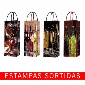 Sacola Kraft para Vinho 12x35x9cm Sortido 728 Solatex - UN