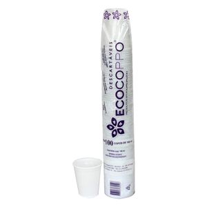 Copo Descartável Água 200 ml Branco 3391 Ecocoppo - 100UN