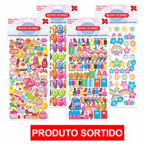 Adesivo Infantil Divertido 10X24 Sortido 5401 Make+ - CT