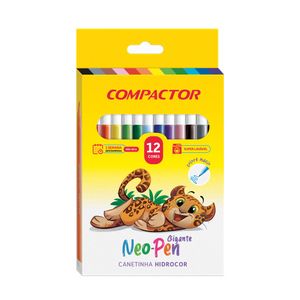 Caneta Hidrocor Neopen Lavável 12 Cores 0605 Compactor - 5UN