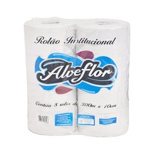 Papel Higiênico Institucional Folha Simples com 300m 0004 Alveflor - 8RL
