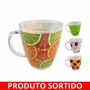 Caneca Vidro 380ml Sortida 5941 Amigold - UN