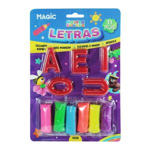 Massa para Modelar Letras com Moldes 6 Cores 2482 Magic - UN