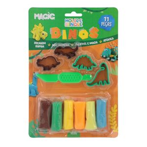 Massa para Modelar Dino com Moldes 6 Cores 2048 Magic - UN