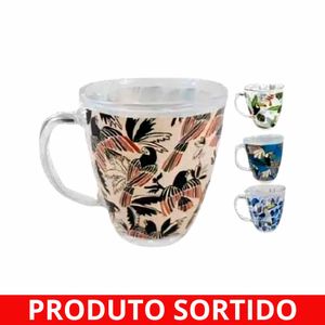Caneca Vidro 380ml Sortida 5944 Amigold - UN