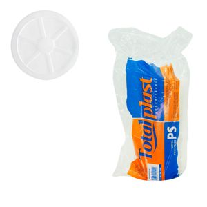 Tampa Descartável para Pote 240 300 480 ml Transparente 1183 Totalplast - 50UN