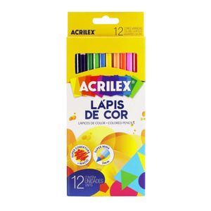Lápis de Cor com 12 Cores Hexagonal 09692 Acrilex - UN