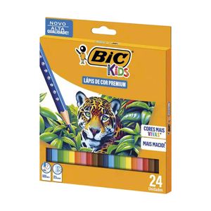 Lápis Cor com 24 Cores Premium Madeira 4158 Bic - EST