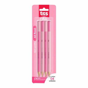 Lápis Preto HB N.2 Hexagonal All Rose 904942 Tris - 4UN