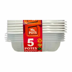 Pote Plástico Quadrado 550ml Branco TQ550D Plascony - 5UN