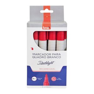 Pincel Quadro Branco Recarregável Dashlight Vermelho 6203 Brw - 12UN