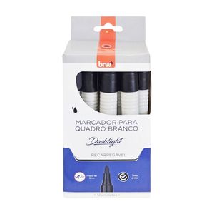 Pincel Quadro Branco Recarregável Dashlight Preto 6202 Brw - 12UN